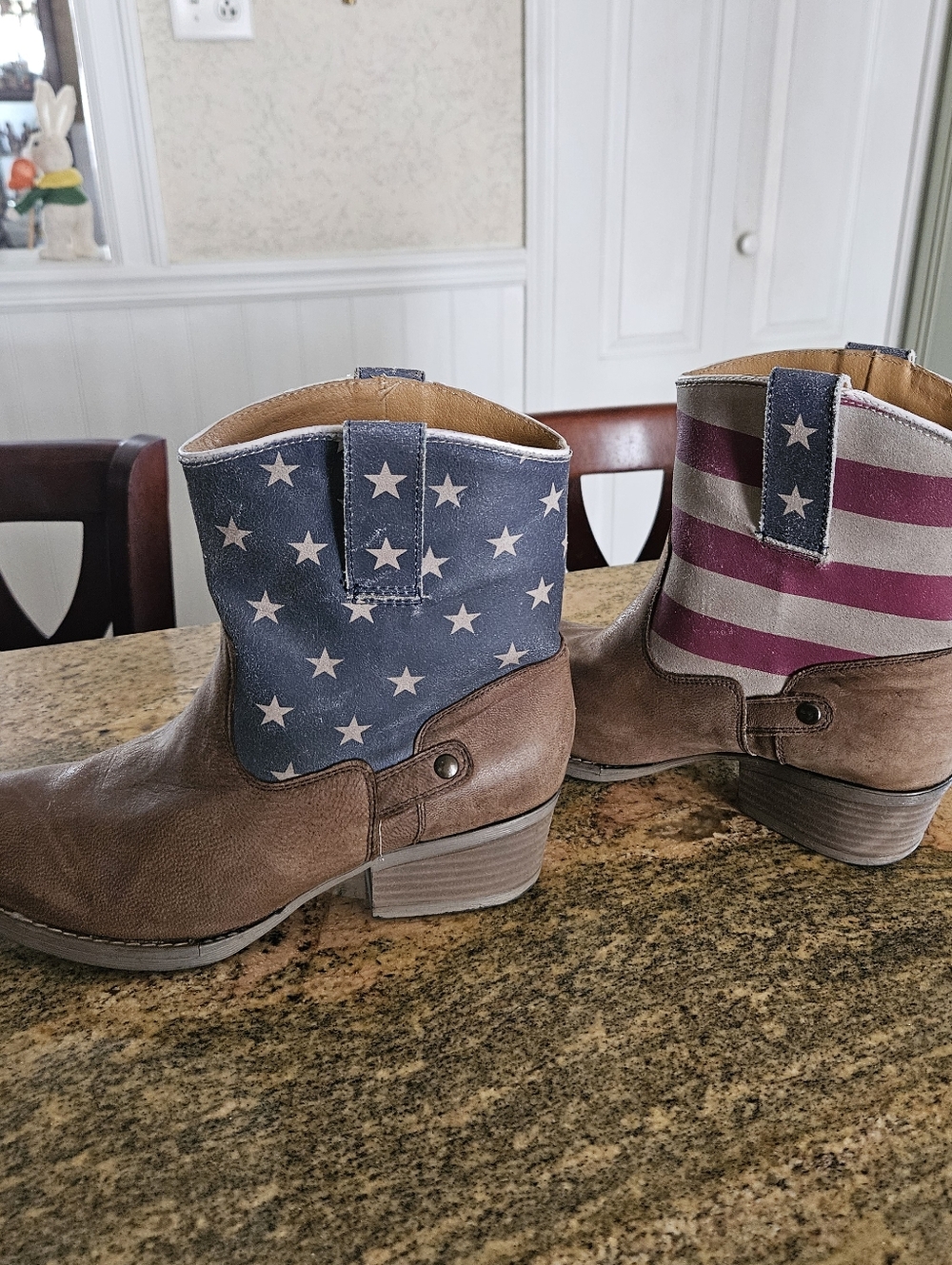 Classic Sterling River American Flag Leather Western Boot - Size USA 9M, Tan